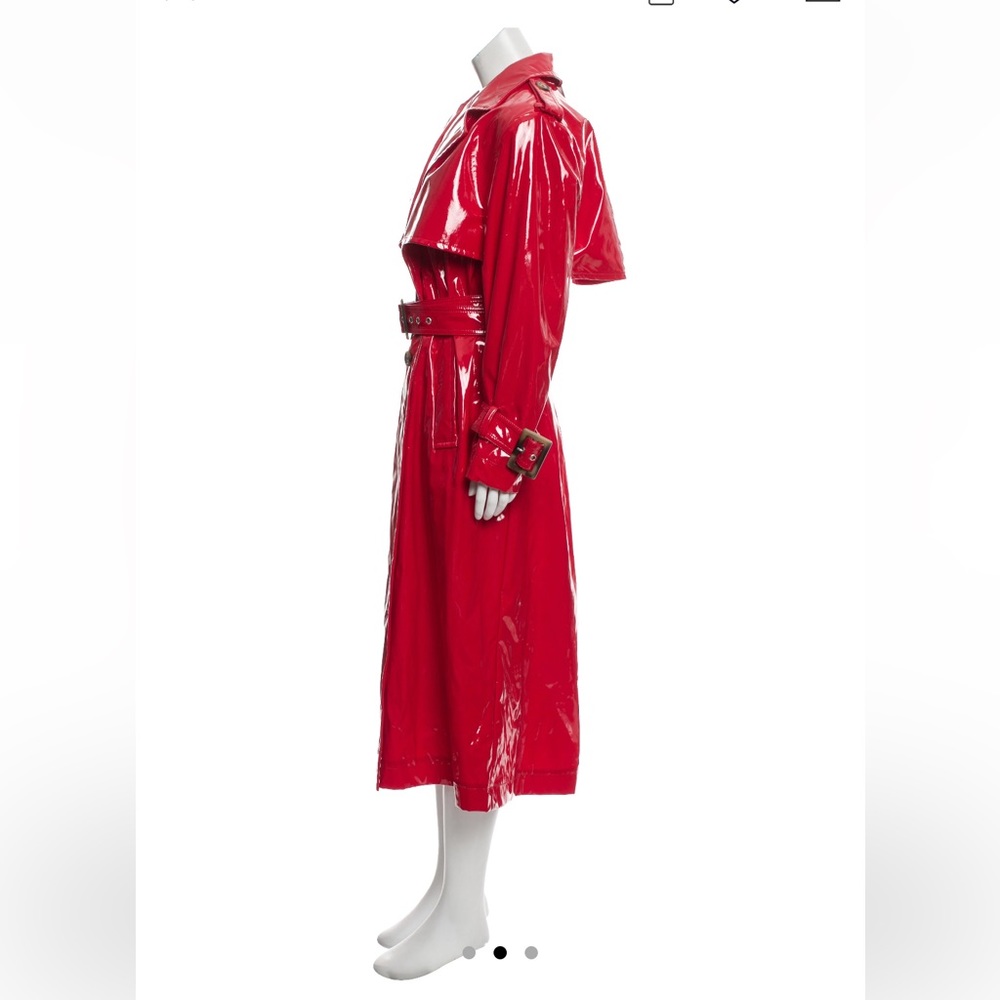 Vivetta Lacquer Red vinyl trench coat patent oversized latex rain trapeze Nerly - Picture 7 of 17